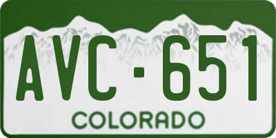 CO license plate AVC651