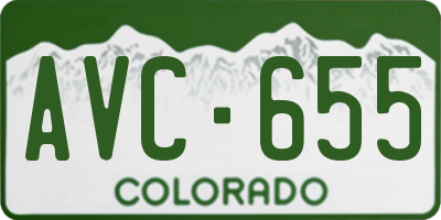 CO license plate AVC655
