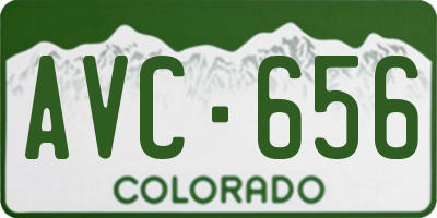 CO license plate AVC656