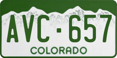 CO license plate AVC657