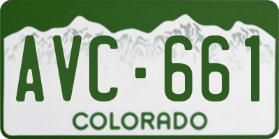 CO license plate AVC661