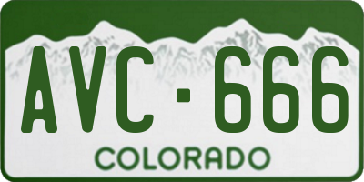 CO license plate AVC666