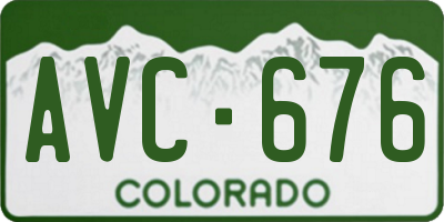 CO license plate AVC676