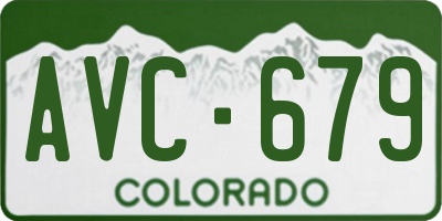 CO license plate AVC679