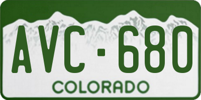 CO license plate AVC680