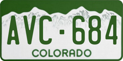 CO license plate AVC684