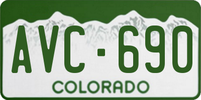CO license plate AVC690