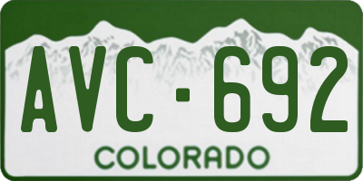 CO license plate AVC692