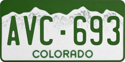 CO license plate AVC693