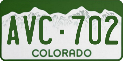 CO license plate AVC702