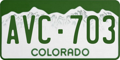 CO license plate AVC703