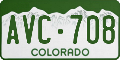 CO license plate AVC708