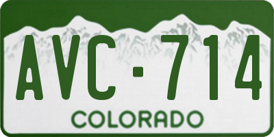 CO license plate AVC714