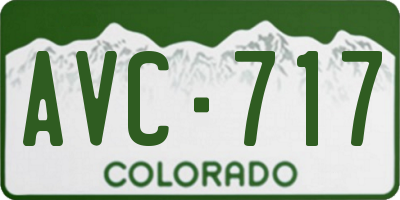 CO license plate AVC717