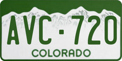 CO license plate AVC720