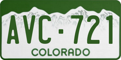 CO license plate AVC721