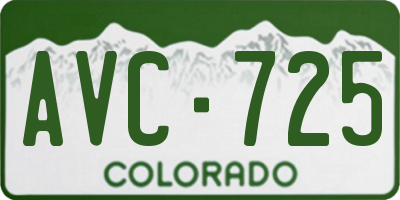 CO license plate AVC725
