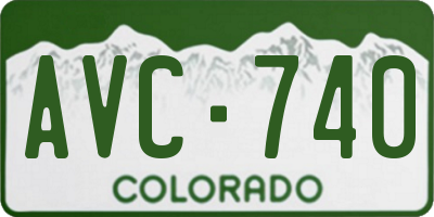 CO license plate AVC740