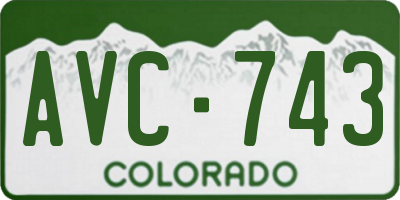 CO license plate AVC743