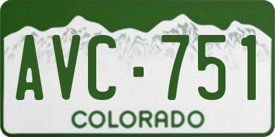 CO license plate AVC751