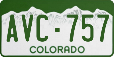 CO license plate AVC757