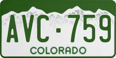 CO license plate AVC759