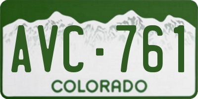 CO license plate AVC761