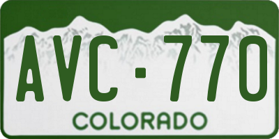 CO license plate AVC770