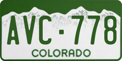 CO license plate AVC778