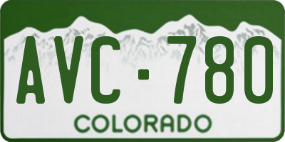 CO license plate AVC780
