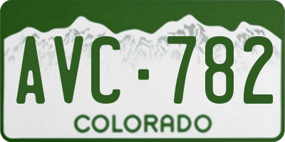 CO license plate AVC782