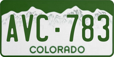 CO license plate AVC783