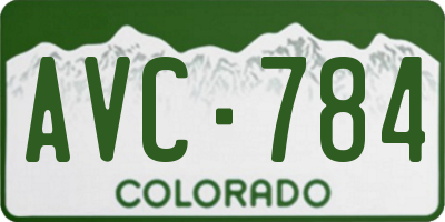 CO license plate AVC784
