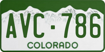 CO license plate AVC786