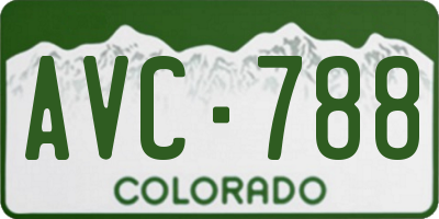 CO license plate AVC788