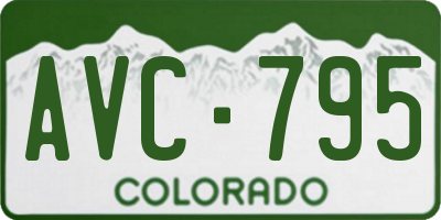 CO license plate AVC795