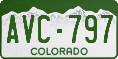 CO license plate AVC797
