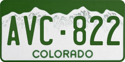 CO license plate AVC822