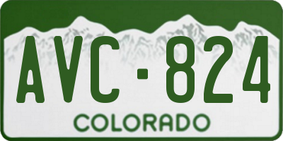 CO license plate AVC824