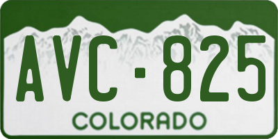 CO license plate AVC825