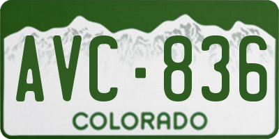 CO license plate AVC836