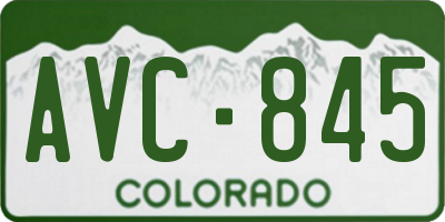 CO license plate AVC845