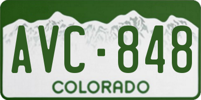 CO license plate AVC848