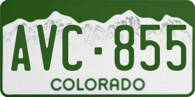 CO license plate AVC855