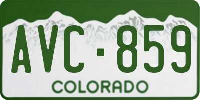 CO license plate AVC859