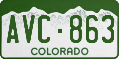 CO license plate AVC863