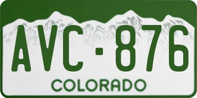 CO license plate AVC876