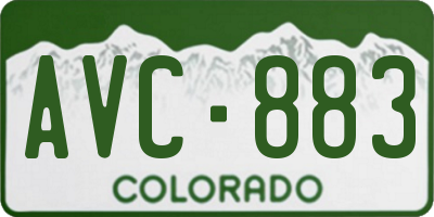 CO license plate AVC883