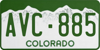 CO license plate AVC885