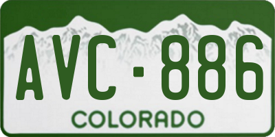 CO license plate AVC886